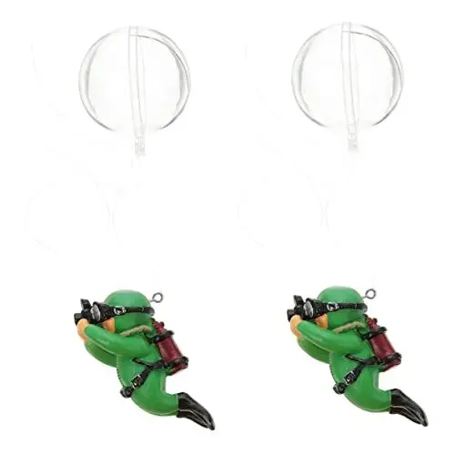 Produktbild: YARNOW 2st Taucher Im Aquarium Miniaturdekoration Aquarium-schatzsucher Aquariumzubehör Unterwasserspielzeug Aquarium Schwimmendes Handwerk Klein Panzer PVC Ornamente Grüner