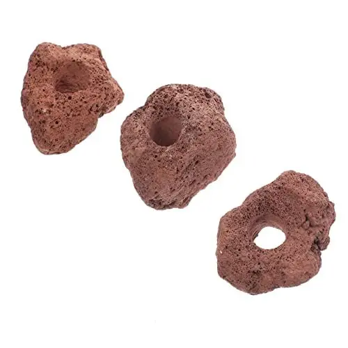 Produktbild: YARNOW 3St Aquatische Pflanzschale rotes Vulkangestein Felsen Ornament Zubehör für Aquarien Pflanztopf für Aquarien Feste Ringe aus Wassergras Keramik Blumentopf Etikett schmücken Anlage