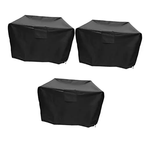 Produktbild: YARNOW 3St runde Kohlenbeckenabdeckung Terrasse Dynaglo tragbar Grillabende Korb waschbare abdeckplane für Grill Grillabdeckung für den Garten große Grillabdeckung 420d Oxford-Stoff Black