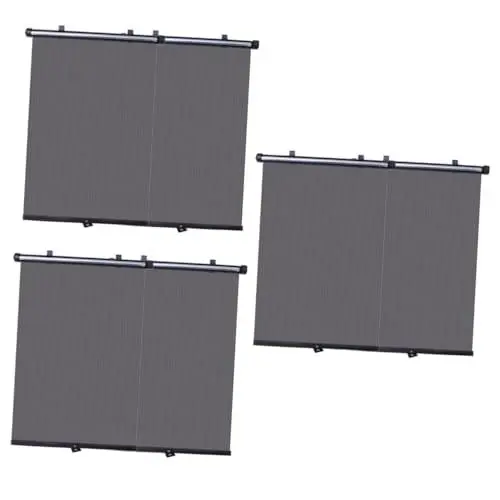 Produktbild: YARNOW 3 Paare Rollläden Für Seitenfenster Schwarze Fensterläden Geländer Sonnenschutz Für Autofenster Rollos Für Fenster Autofensterrollo Für Fenster Sonnenfänger Fensterrollos Black