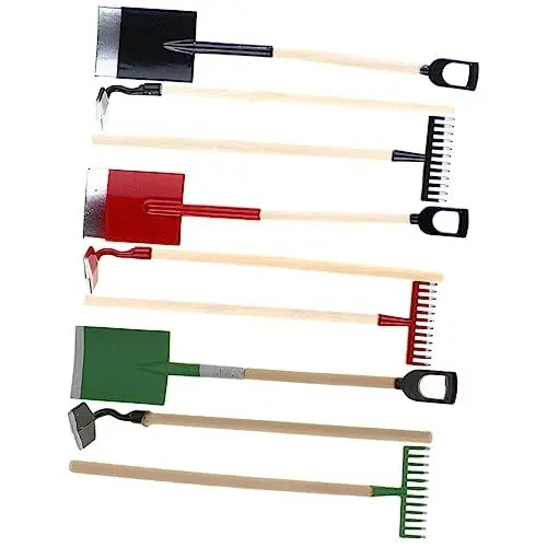 Produktbild: YARNOW 3 Sätze Puppenhaus-Modell Gartenbausatz Mini-gartenpflanzenwerkzeuge Landwirtschaftliche Werkzeuge Mini-gartenschaufel Mini-schaufeln Spielzeug Miniatur Gartenrechen Plastik