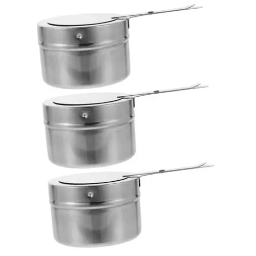 Produktbild: YARNOW 3 Stück Kraftstoff Box Aus Edelstahl Kleine Krüge Kühlboxen Liner Server Kerzengläser Bier Für Dosen Lebensmittel Wärmelampe Luft Dosenwärme Grills Rostfreier Stahl Silver