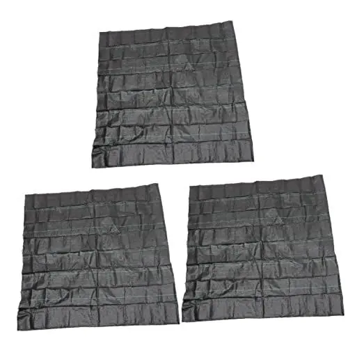Produktbild: YARNOW 3st Grastuch Gartenstoff Gartentuchblock Landschaft Mit Unkrautbarrieren Schwarzer Mulch Blumenbeet Barriere Landschaftsstoff Matte Für Mulch Bewachen Plastik Weben Gewebte Tasche