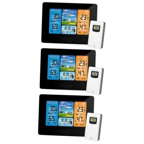 Produktbild: YARNOW 3st WLAN-Uhr Digitaler Wecker Temperaturuhr Kalenderuhr Elektrische Zeitschaltuhr Feuchtigkeitsuhr Desktop-digitaluhr Schlafzimmer Uhr Wetteruhr Funkwecker Schreibtisch Standuhr