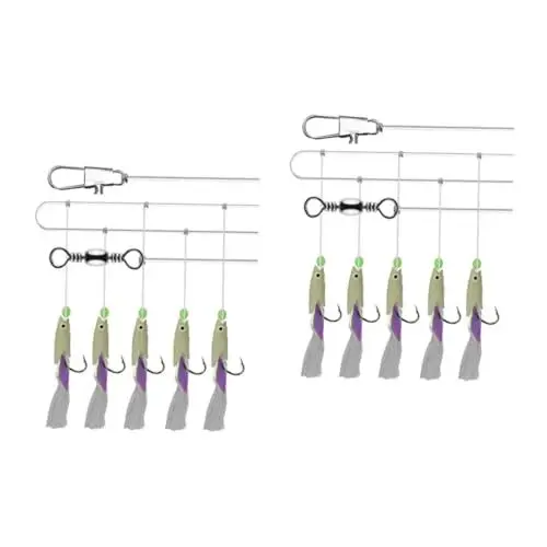 Produktbild: YARNOW 4 Saiten leuchtender Angelhaken bass woofer The cod abschussf strelizien Angeln mit weichen Ködern Fisch lockt Köder Barsch Angelhaken aus Kohlenstoffstahl Angelhaken fürs Meer