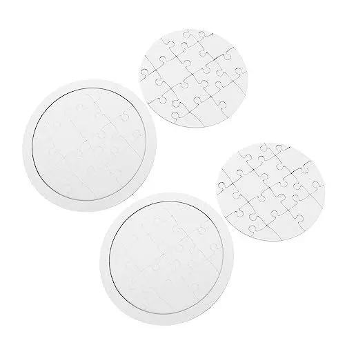 Produktbild: YARNOW 4 Satz Leere Malpuzzles für Kinder Selbstgemacht Bastelbedarf Ausmalpuzzle zum Gestalten Kreatives Malen Spielzeug für Partys