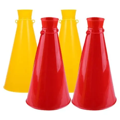 Produktbild: YARNOW 4 Stück Cheer Megafon Partygeschenke Sport Cheers Party Krachmacher Spielzeug DIY Kunststoff Megaphon Für Party Sport Match Spiel Outdoor-Aktivitäten