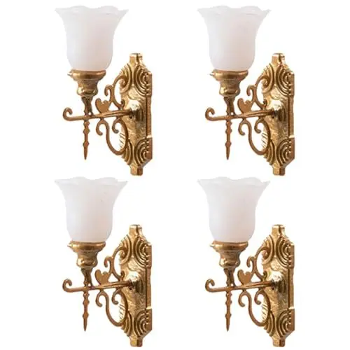 Produktbild: YARNOW 4 Stück Mikro-landschaftsornamentlicht DIY Mini Leuchtende Wandlampe Led-Wandleuchte Wandleuchte Im Maßstab 1:12 Miniatur-wandlampe 1 12 Wandleuchte Viktoria Puppenhaus Abs