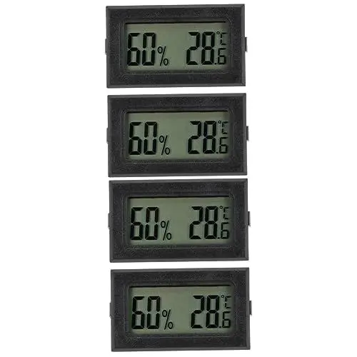 Produktbild: YARNOW 4 Stück Reptilien-thermometer Außentemperaturanzeige Feuchtigkeitsmesser Innen Wlan-thermometer Kühlschrankthermometer Kabellos Abs Temperatur- Und Feuchtigkeitsmesser