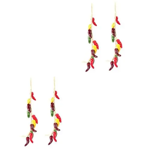 Produktbild: YARNOW 4 Stück Simulierte Gemüsespieße Schaumgemüse Dekor Gefälschte Hängende Aubergine Chili-Pfeffer-verzierung Künstliche Gefälschte Hängende Pfeffergirlande Pflanze Simulationsschale