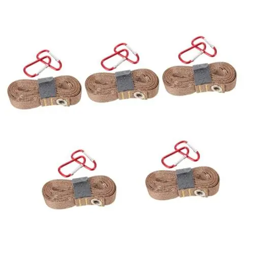 Produktbild: YARNOW 5St Wäscheleine zubehör für zelte kleiderbügel Kleideraufhänger campung zubehör Coat Hangers Rucksackreisen Beil Lagerzubehör Kabel Zeltversorgung Zelt Seil Aufhänger Metall Brown