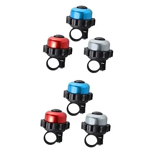 Produktbild: YARNOW 6stücke Retro Fahrradklingel Lauter Drehbarer Horn Für Mountainbike Stadtfahrrad Und Klapprad Rot Blau Silber Installieren Sicher Und Praktisch