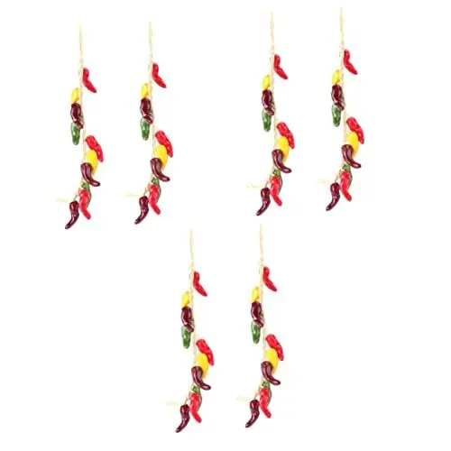 Produktbild: YARNOW 6 STK Simulierte Gemüsespieße Künstliche Pflanzen Grün Dekoratives Gemüse Mexikanische Küchendekoration Mittelstücke Fallen Künstliche Gemüsegirlande Chili Ornament Schaum
