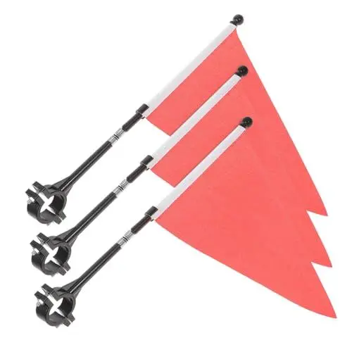 Produktbild: YARNOW 6 Sätze Fahrradfahne Fahrradanhänger Fahrradzubehör Für Fahrradkorb Vorne Kinderwagen Flagge Fahrradsitz Für Fahrrad-sicherheitsflagge Fahnenstange Roller Polyester