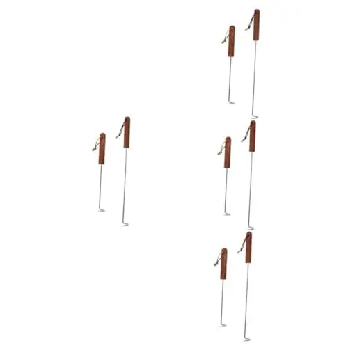 Produktbild: YARNOW 8 Stk Fleischhakenwender Lebensmittelflosse Und Fleischhaken Abflussgitter Haken Raucherhaken Steakhaken-flipper Schwerlast-hebehaken Grillfleischflipper Rostfreier Stahl