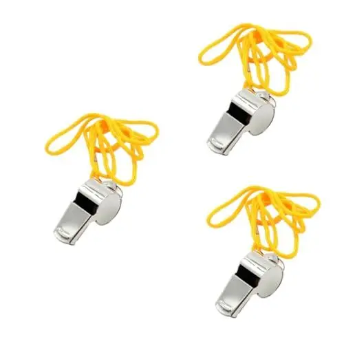 Produktbild: YARNOW 3er-Sets Laute Notfallpfeife Mit Umhängeband Überlebenspfeife Für Sporttraining Schiedsrichterpfeifen Für Outdoor-aktivitäten 3 Stück * 3