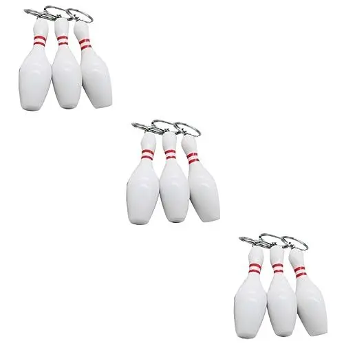 Produktbild: YARNOW 9 Stk Anhänger Schlüsselanhänger bowling schlüsselanhänger lustige schlüsselanhänger Mini bowling keyring Herren Anhänger Auto-Schlüsselanhänger für Männer Schlüsselhalter Weiß