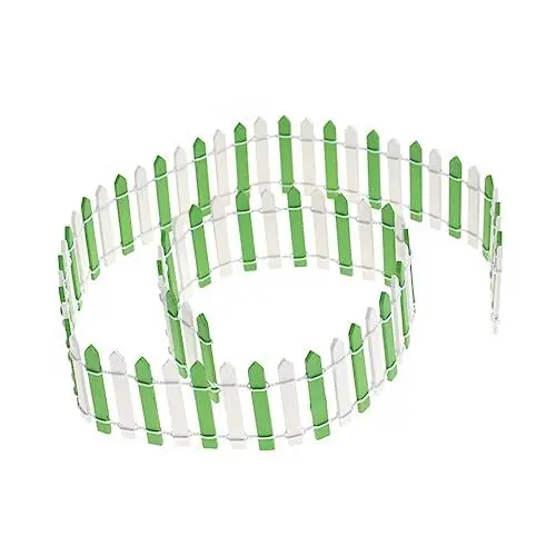 Produktbild: YARNOW Miniatur-landschaftszaun Aus Holz 2-Farbiger Zaun Miniatur-gartenzaun 5 X 90 cm Weihnachtsbaumzaun Mini- Dekorativer Zaun