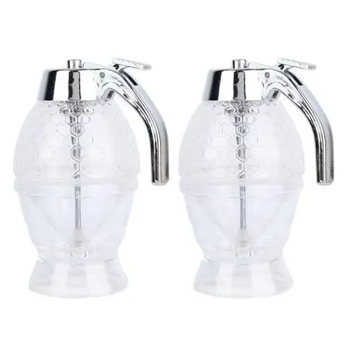 Produktbild: YARNOW Bienenwabe 2 Stücke Honigspender Ornament Behälter Glasbehälter Glas Sirupspender Sirupbehälter Einmachgläser Honigwabenspender Siruptopf Siruptopf Mit Dipper Sirupspender Dose