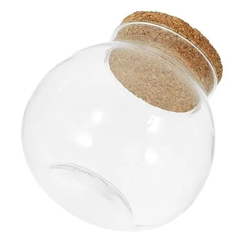 Produktbild: YARNOW Blumenvase Glas Glasgefäß Hydrokultur Terrarium Glasvase Glasbehälter Für Terrarien Französische Vase Pflanzgefäße Glas Terrarienbehälter Aus Glas Glasterrarium Kork Flasche Eiche