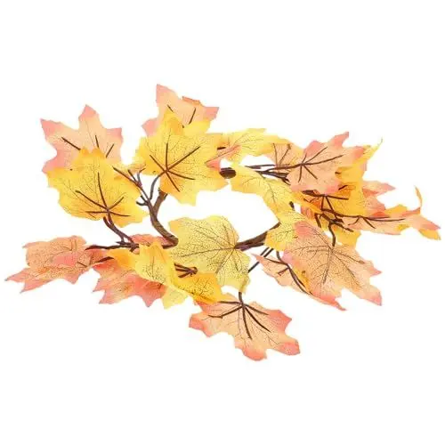 Produktbild: YARNOW Danksagungskranz Hängende Herbstdekoration Thanksgiving-tischdekoration Kerzenhalter Im Herbst Ahornblatt-minikranz Türkranz Im Herbst Herbstkranz Kürbis Seidenblume Wandbehang