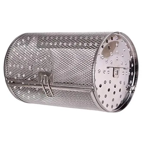 Produktbild: YARNOW Edelstahl Rotisserie Grill Bräter Trommel Backofen Korb Backgeschirr Ofen Braten Backen Nüsse Bohnen Erdnusskorb Grill