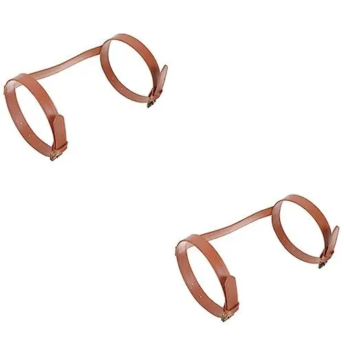 Produktbild: YARNOW 2 Stücke Camping Matten Bindung Strap Leder Boden Decke Riemen Gleichabständigen Löcher Für Schnelle Lagerung