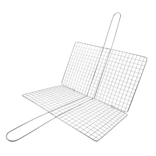 Produktbild: YARNOW Gegrillte Fischclips Steak-Grillkörbe Grillrost Fischkörbchen zum Grillen Fischgrillkörbe Grillkorb Grillwerkzeug Gemüsegrillnetz gegrillter Fischclip Rostfreier Stahl Silver