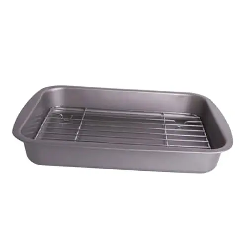 Produktbild: YARNOW Ofenblechgestell Metall-bräter Abfluss Für Gegrillten Fisch Bratplatten Rechteckige Schale Für