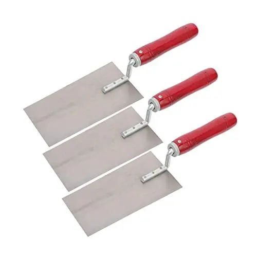 Produktbild: YARNOW Gipswerkzeuge 3 Stücke Beton Kellen Griff Hand Gebäude Edelstahl Mauerwerk Veredelung Ziegel Schaber Trockenbau Messung Maurer Tapeten Flachfarbe Professionell Betonkelle