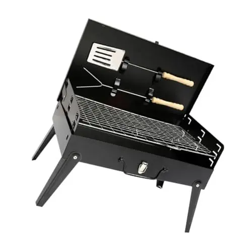 Produktbild: YARNOW Grill Im Freien Klappbarer Holzkohlegrill Camping-grill Zusammenklappbarer Bbq-grill Bbq Kabab Grill Grillgerät Im Freien Eisengitter Grillwerkzeuge Falten Reisen Tragbar Zubehör