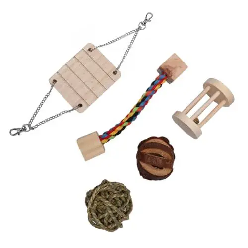 Produktbild: YARNOW Holzspielzeug Für Hamster Kauspielzeug Aus Naturholz Spielbälle Für Kleintiere Molaren-Spielzeug Für Haustiere Zähne-Pflege-Spielzeug Für Hamster Kaninchen Meerschweinchen