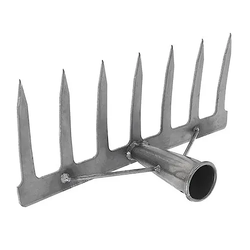 Produktbild: YARNOW Mähkopf Rechen für Rasen Heavy Duty Rasenplanierrechen Landschaft Rechen gartenwerkzeuge Gartenarbeit saaten Garten-Rasenrechenkopf Zuverlässiger Schwaderkopf Werkzeugstahl Black