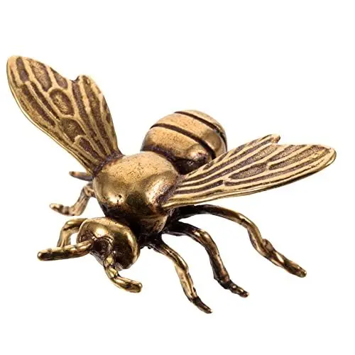 Produktbild: YARNOW Messing Biene Messingfiguren Und Statuen Tierfiguren Bastelornament Aus Messing Bienendekor Aus Messing Auto Dashboard- Ornament Insekten Wanddekoration Bronze Statue Miniatur 3D