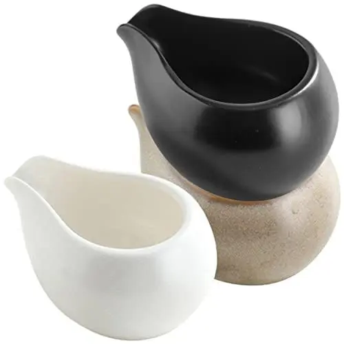 Produktbild: YARNOW Soßenkanne Sauciere 3 Saucenkrüge Beige Winziger Spender Milch Saft Gewürzcreme Restaurantzubehör Boot Küchenkrüge Behälter Tasse Krug Keramik Suppenterrine Sauciere Porzellan