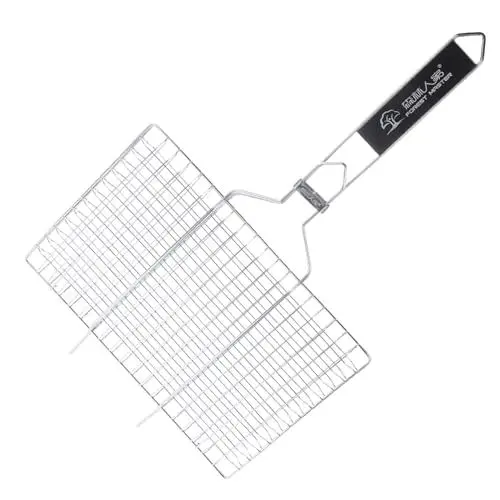 Produktbild: YARNOW Tragbarer Grill 2St Tragbarer Grillkorb zusammenklappbare Grillkörbe Grillregale Grillkorb für draußen Grillrost aus Edelstahl Grill im Freien BBQ-Ordner Falten Grillnetz