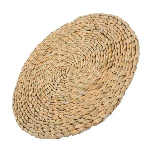 Produktbild: YARNOW Lazy Circular Kissen Japanisches Stroh Sitzkissen Bodenmatte Pad Zen Meditation Pad Yoga Übungskissen