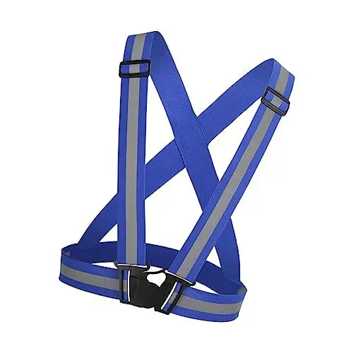 Produktbild: YARNOW laufweste reflektorweste Joggingweste Sichtbarkeitsweste Blaue Weste Tanktops verstellbare reflektierende Reiten reflektierende Kleidung Nachtlauf