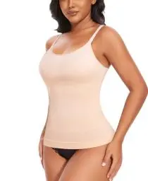 Produktbild: YARRCO Shape Unterhemd Damen Tank Top Bauchweg Shapewear Sport Tanktop Figurformendes Trägertop Body Shaper Hemdchen Nahlos Formendes Camisole Shaping Hemd (Beige, XL)