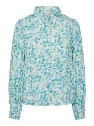 Produktbild: Y.A.S Damen YASALIRA LS Shirt S. NOOS Langarmbluse, Quiet Green/AOP:Fuzzy Flower, M