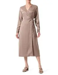 Produktbild: Y.A.S Damen YASPELLA LS WRAP MIDI Dress S. NOOS Wickelkleid, Fungi, L