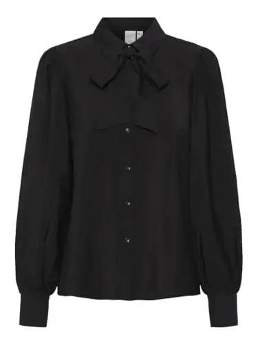 Produktbild: Y.A.S Damen YASPIL LS Bow Shirt S. NOOS Bluse, Black, Large
