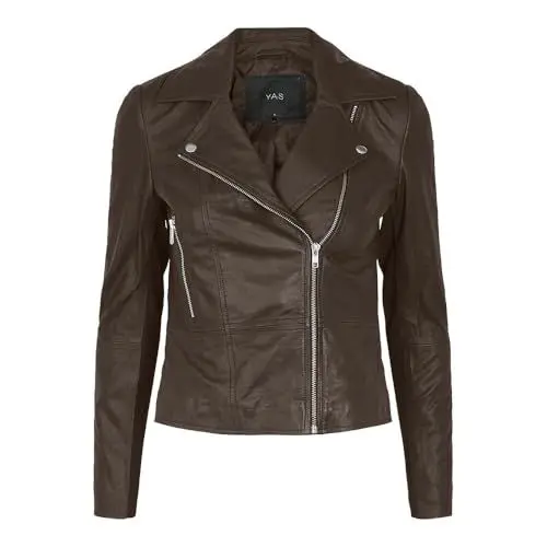 Produktbild: Y.A.S Damen YASSOPHIE Leather Jacket NOOS Lederjacke, Chicory Coffee, M