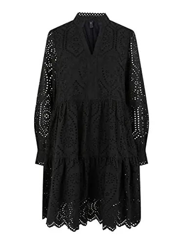 Produktbild: YAS Damen Yasholi Dress S. Noos Stufenkleid, Schwarz, M EU