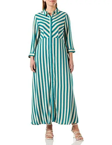 Produktbild: YAS Damen Yassavanna Long Shirt Dress S. Noos Kleid, Deep Lake/Stripes:cement, XS EU