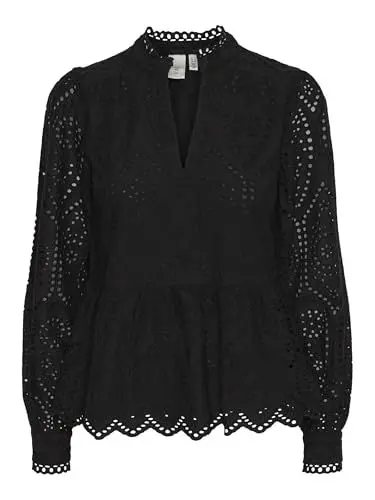 Produktbild: YAS Damen Yasholi Top S. Noos Langarmbluse, Schwarz, XL EU