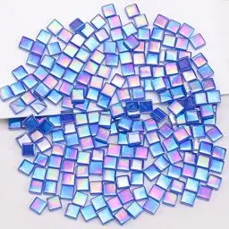 Produktbild: Yatinkim 170g Mosaikfliesen Basteln Bulk DIY Buntglas Mosaiksteine Glasstücke Haus Fotorahmen Handgefertigt Schmuck Art Dekoration Untersetzer Geschenk Marineblau