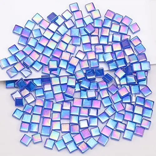 Produktbild: Yatinkim 170g Mosaikfliesen Basteln Bulk DIY Buntglas Mosaiksteine Glasstücke Haus Fotorahmen Handgefertigt Schmuck Art Dekoration Untersetzer Geschenk Marineblau