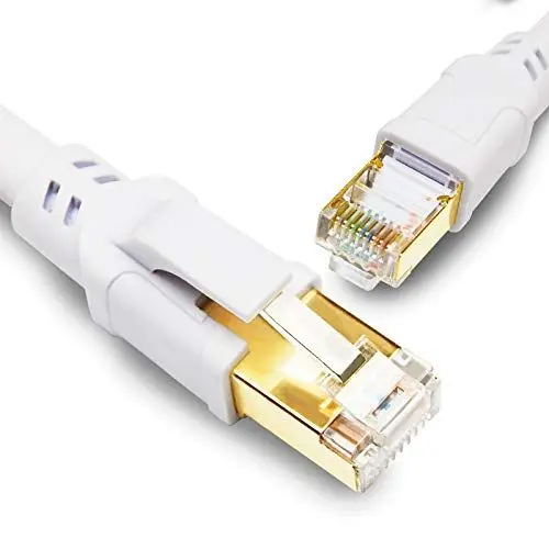Produktbild: Yauhody Lan Kabel 15 Meter, Cat 8 Netzwerkkabel 40Gbps 2000MHz S/FTP Ethernet Kabel RJ45 Gigabit Internetkabel 15M Patchkabel für POE, TV, Router, Modem, PC, Switch, Hub, Laptop (Weiß)
