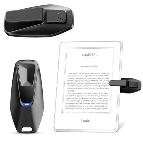 Produktbild: YAWFIER Fernbedienungs Seitenwender für Kindle Paperwhite Oasis Kobo eReader-Zubehör, Seitenwender Clicker für Kindle Android iOS Telefone Tablet Lesen von Romanen Comics Fotografieren (Schwarz)